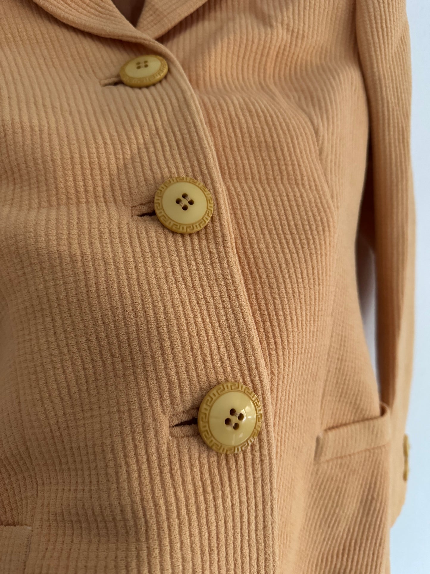 🐍 Sacou Gianni Versace Couture 1995 – Portocaliu Deschis – XS/S Femei