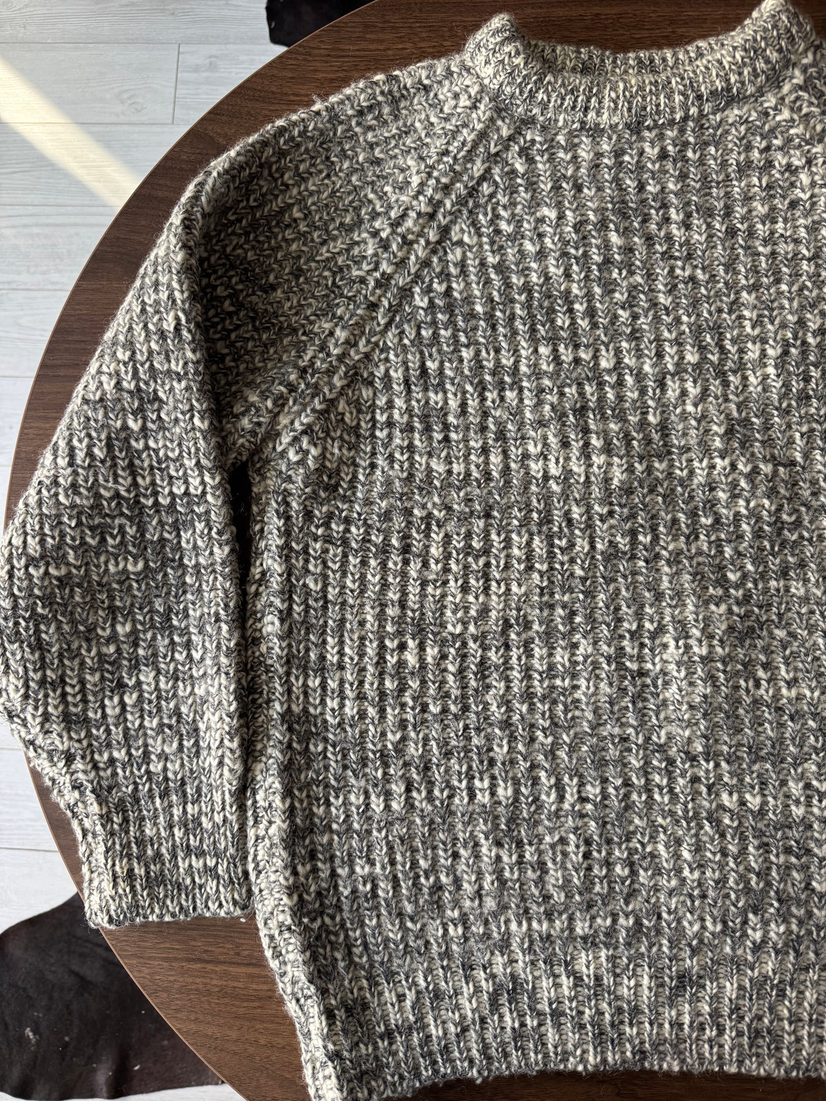 Pulover Lână Gri Vintage Bărbați | Tricot Gros | L