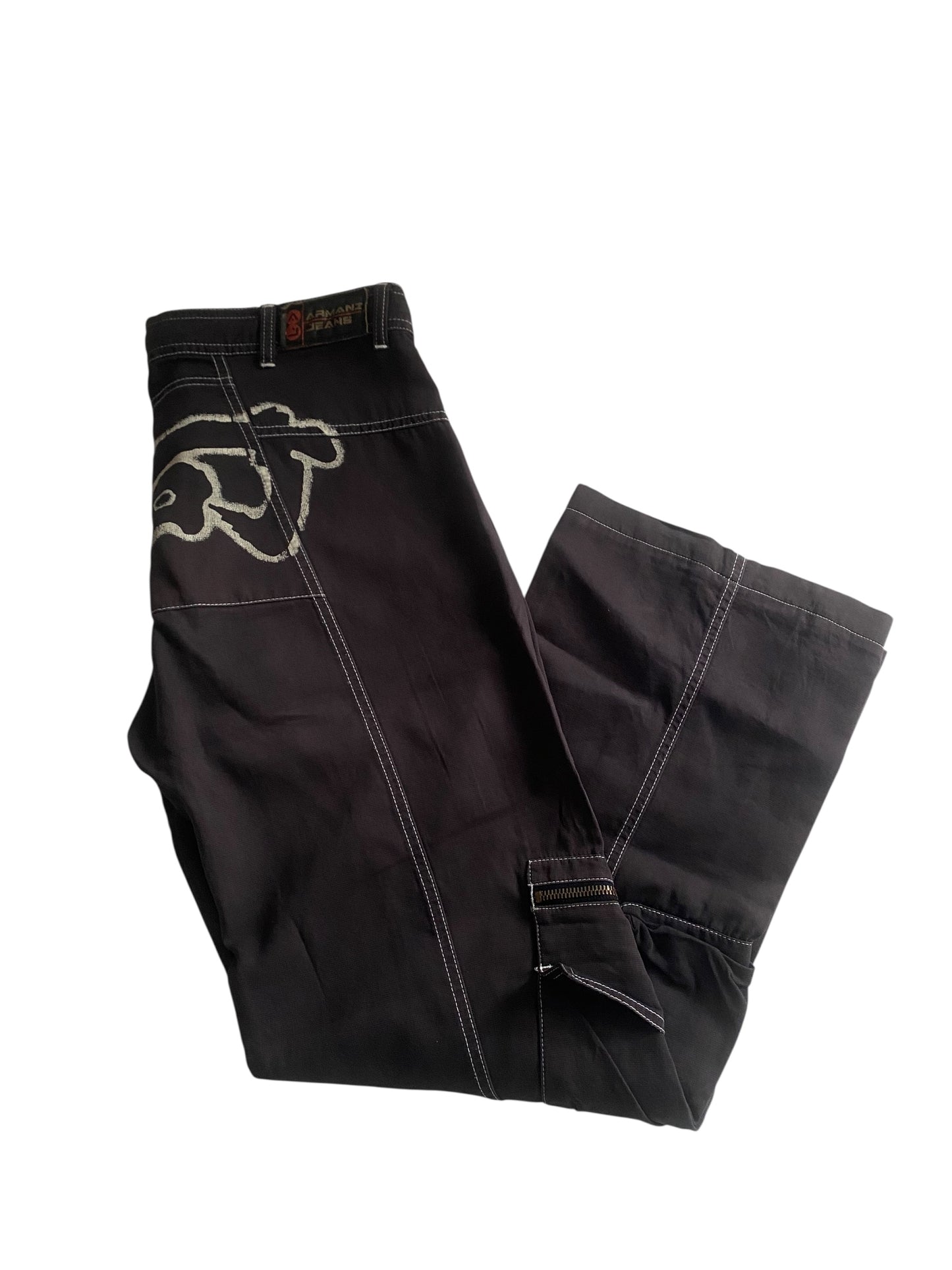 Y2K Armani Jeans Baggy Cargo Pants – US 31 🖤🪖