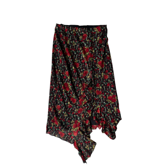 🌹 Fustă Y2K Floral Printed Mesh – XS/S Damă