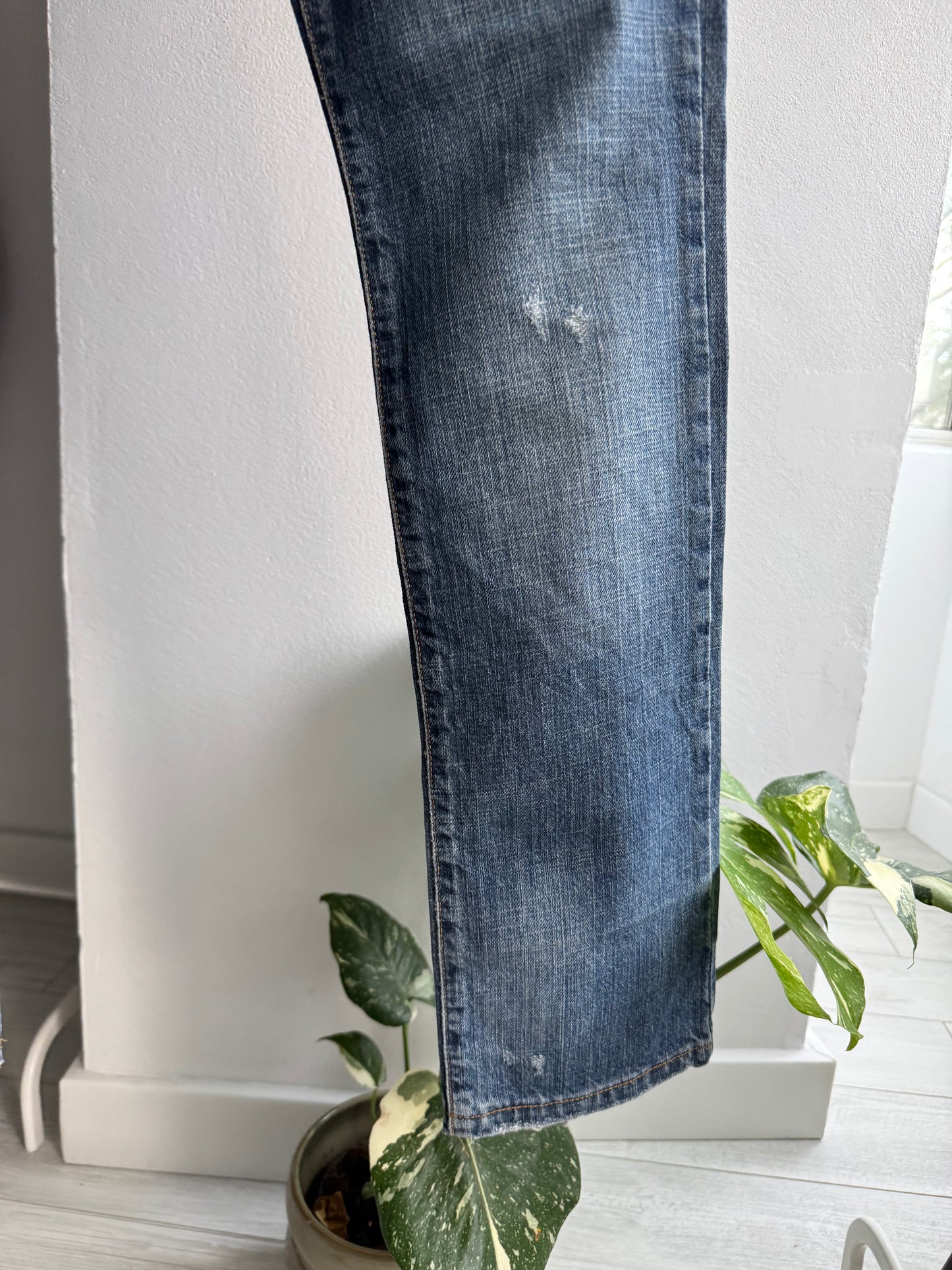 👖 Y2K Angel Devil Printed Jeans – W31 – Made in Italy