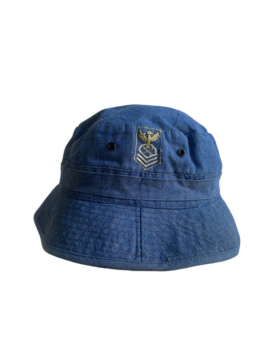 Vintage Military Denim Bucket Hat