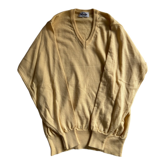 🏁 🍋 Pulover Vintage Martini Racing – Yellow V-Neck – 100% Merino Superfine – Made in Italy – Men’s S