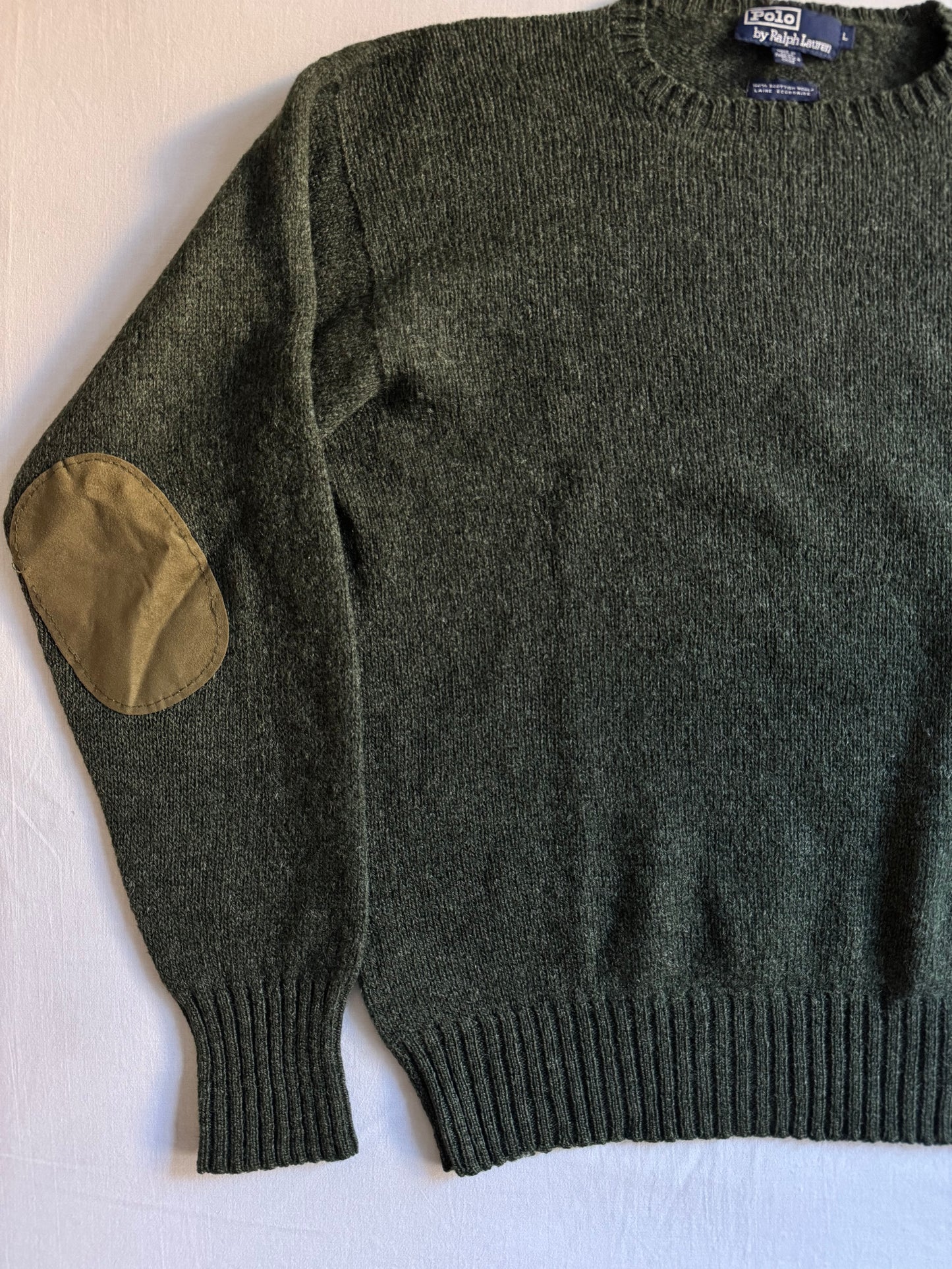 🐴 🧶 Pulover vintage Ralph Lauren Polo – verde închis – mărimea L