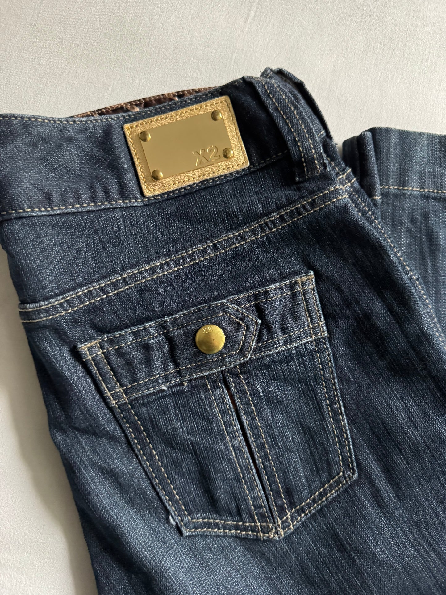 👖 Jeans Evazați X2 Dark Denim – Y2K