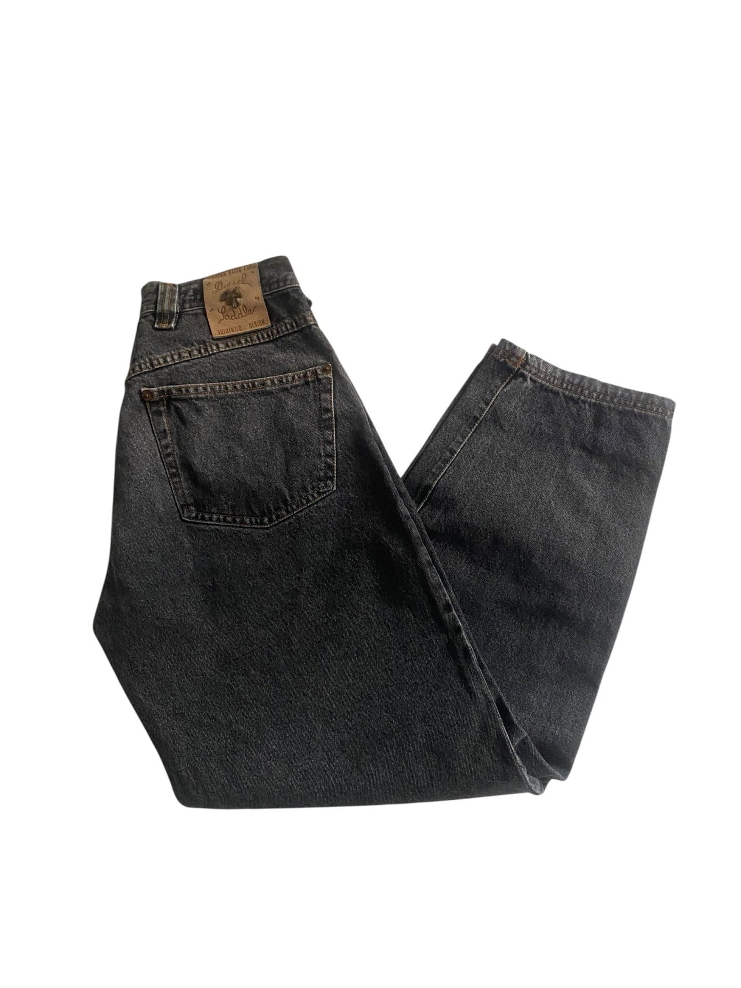 90’s Diesel Saddler Washed Black – Dark Grey Jeans – Made in Italy – Balloon Fit - anbracaminte