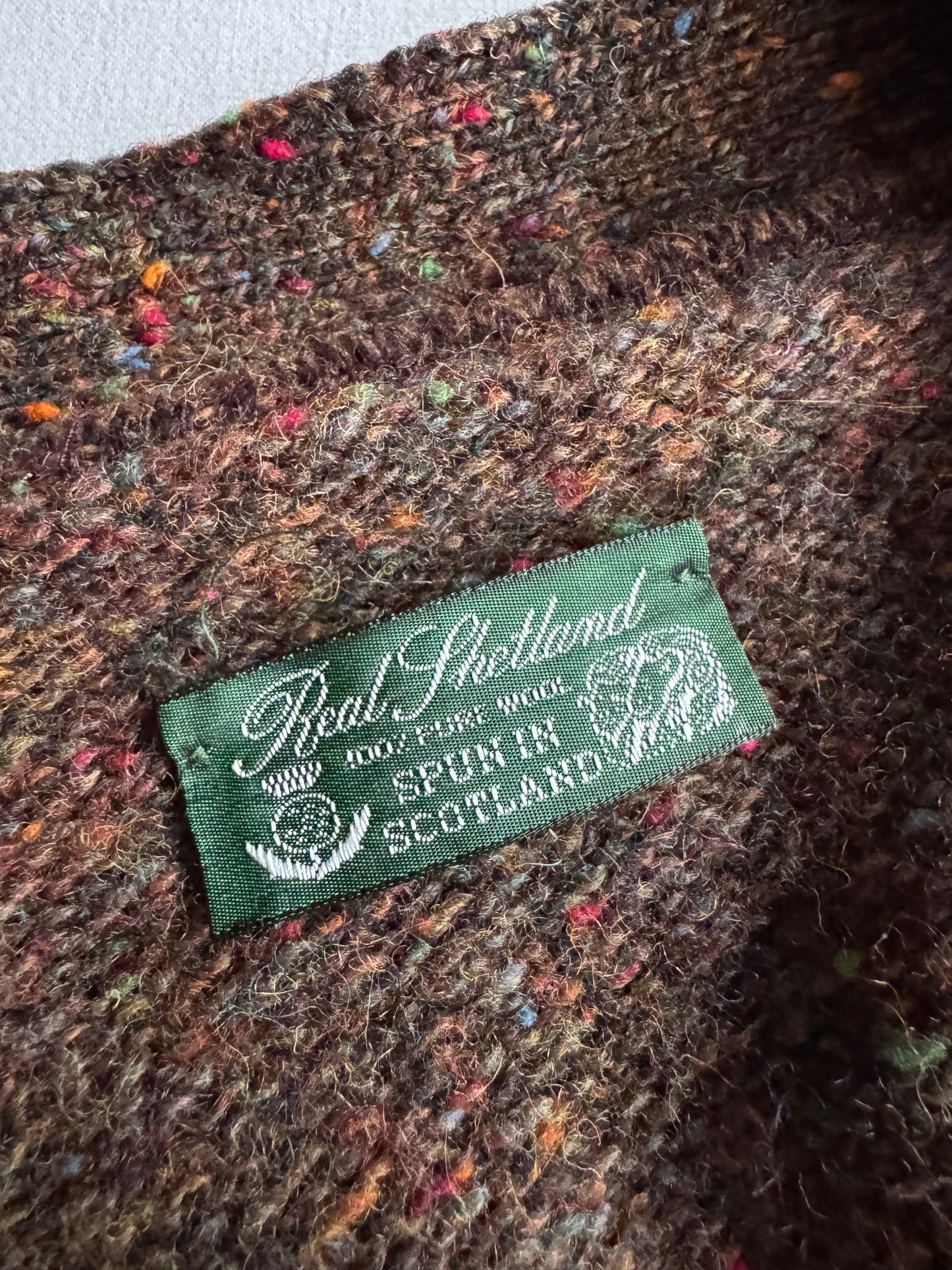 🧶 Cardigan Vintage Bărbați Maro din Lână Virgină cu Pattern Argyle – M