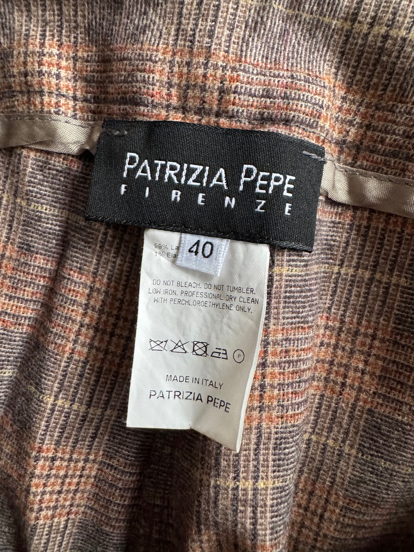 🐑 Pantaloni evazați Patrizia Pepe Y2K din lână virgină – mărimea IT 40 (mărimea S), Made in Italy