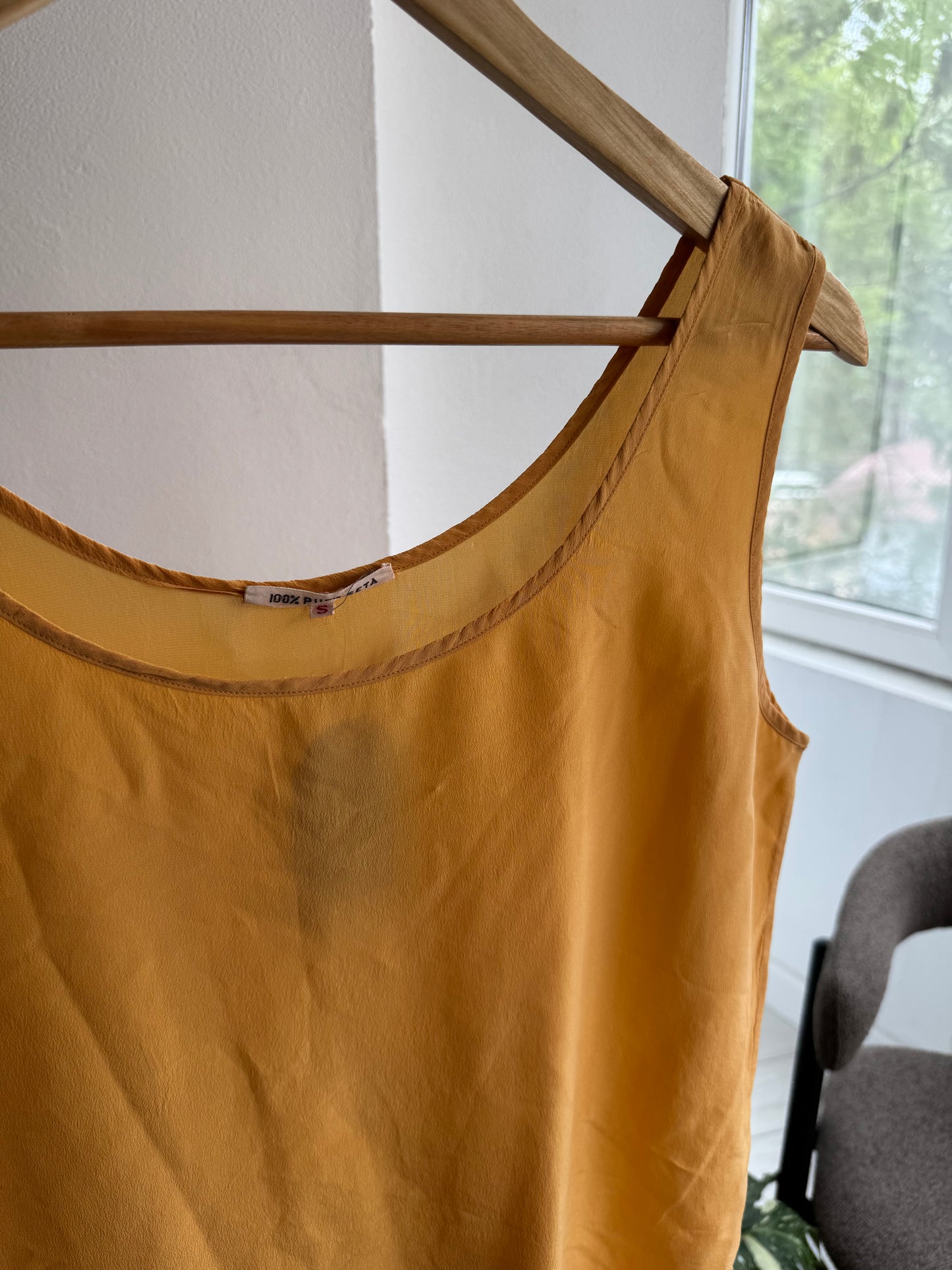 ☀️ Top Vintage Damă din Mătase – S Damă
