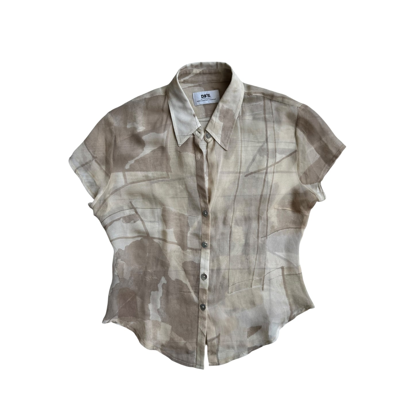 ☀️ Cămașă Mătase Printed Y2K | Made in Italy – L Damă (EU 40)