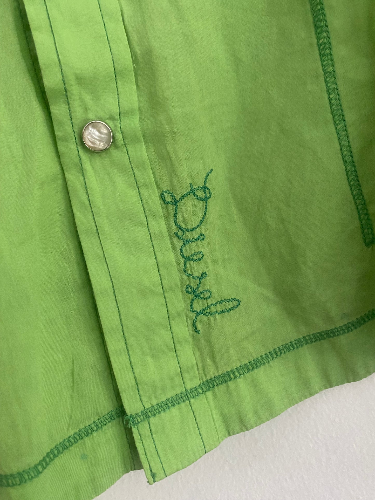 👚 Cămașă Y2K Diesel Verde cu Broderie pe Spate – Mărime M (Femei)