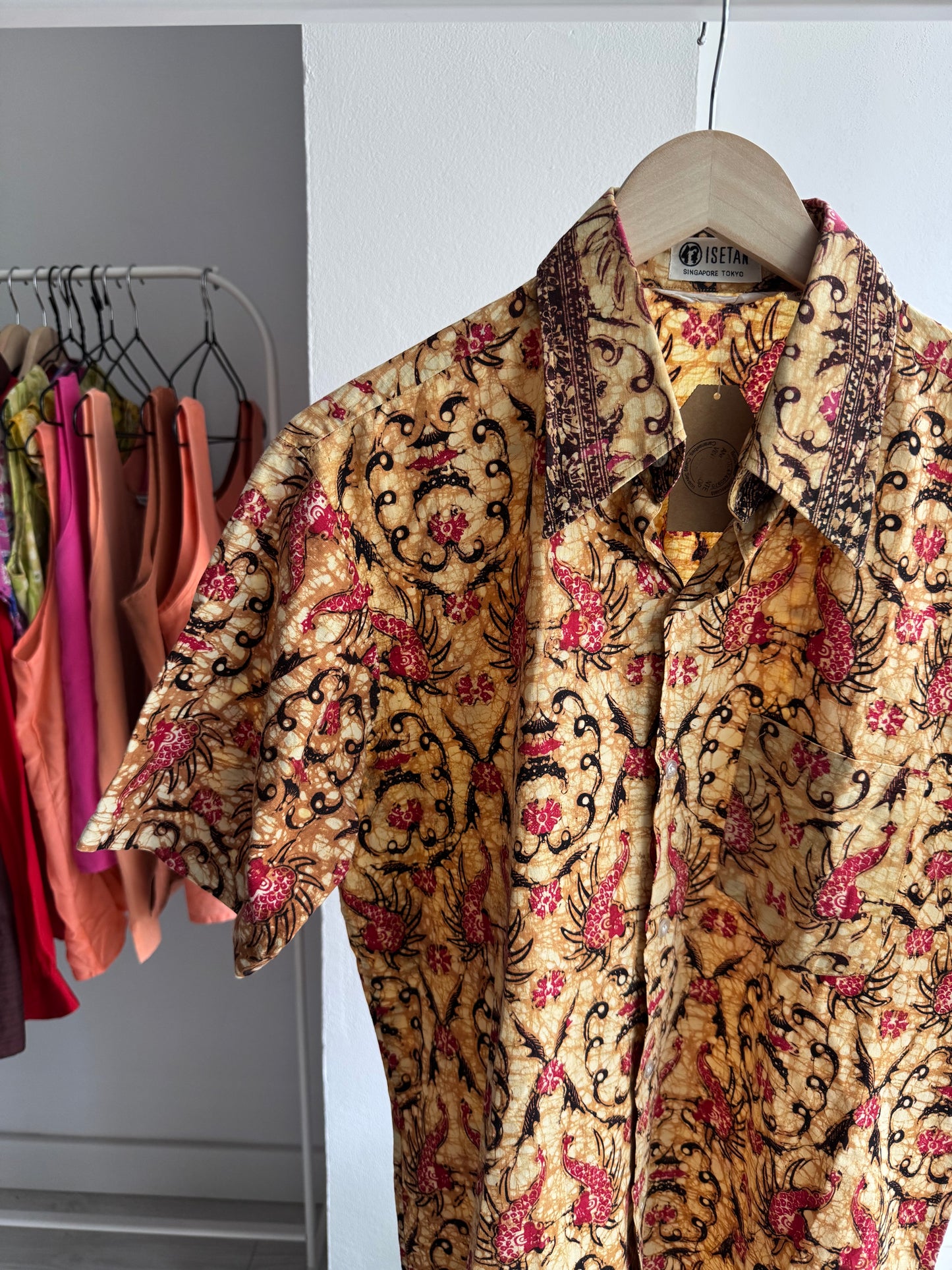 🇯🇵 Cămașă Bumbac Printed Vintage Isetan Japan – S (Oversized)
