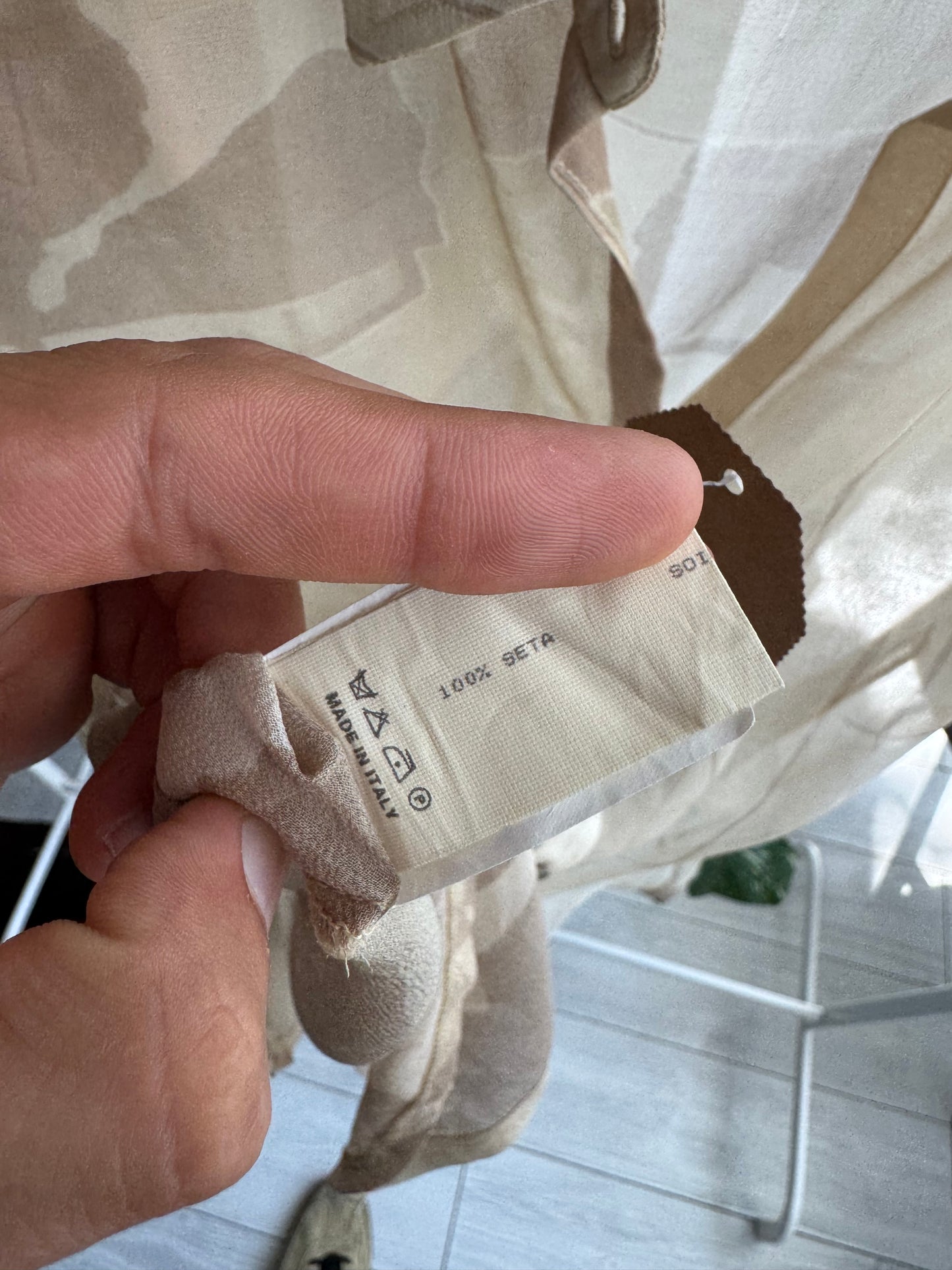☀️ Cămașă Mătase Printed Y2K | Made in Italy – L Damă (EU 40)