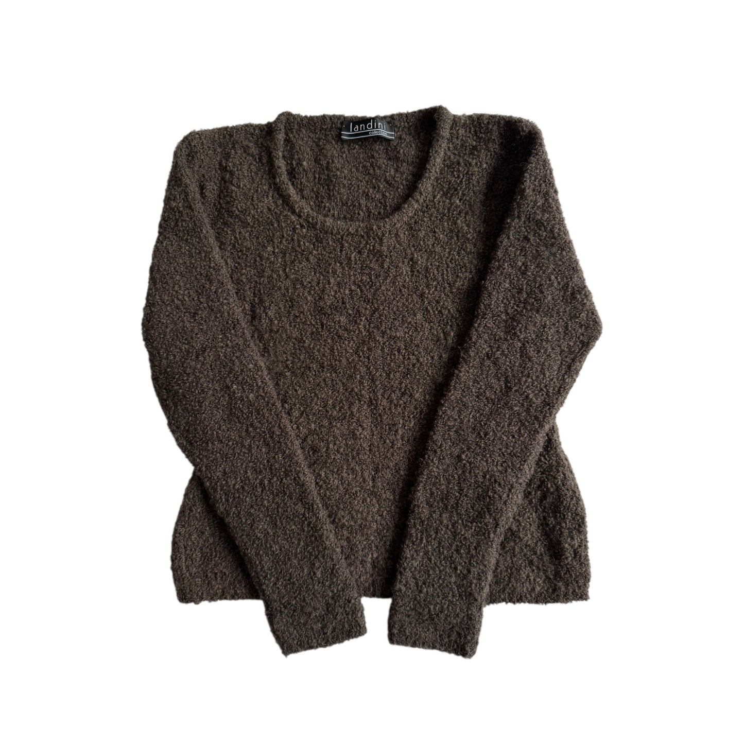 🧶 Pulover Y2K maro închis din amestec de lână, mohair si alpaca – M Femei