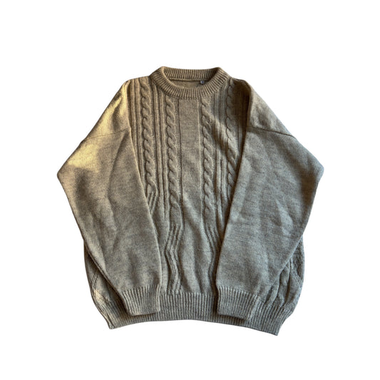 🧶 Pulover vintage fisherman crem – mărimea M (Made in Italy)