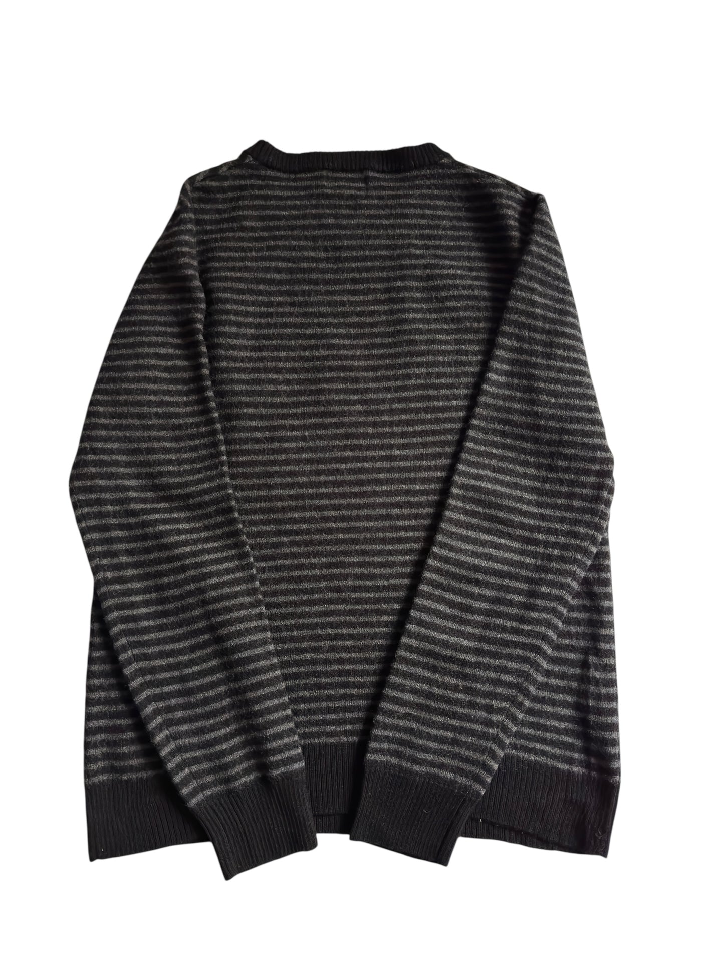 🧊 Iceberg Black Striped Jumper – Women’s S – Merino Wool