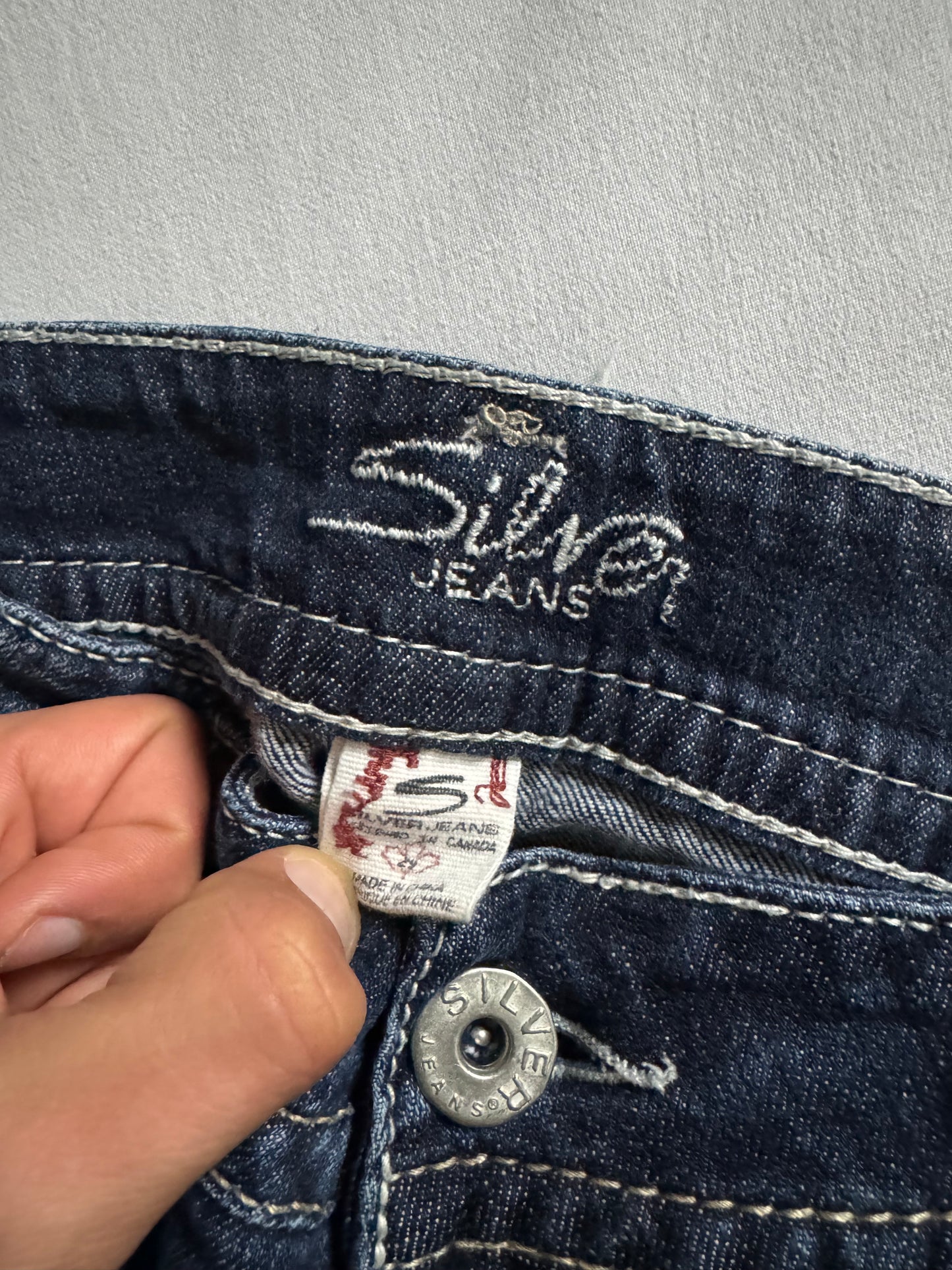 👖 Jeans Silver Y2K pentru femei – Bootcut – W29 / L34 – EU 38