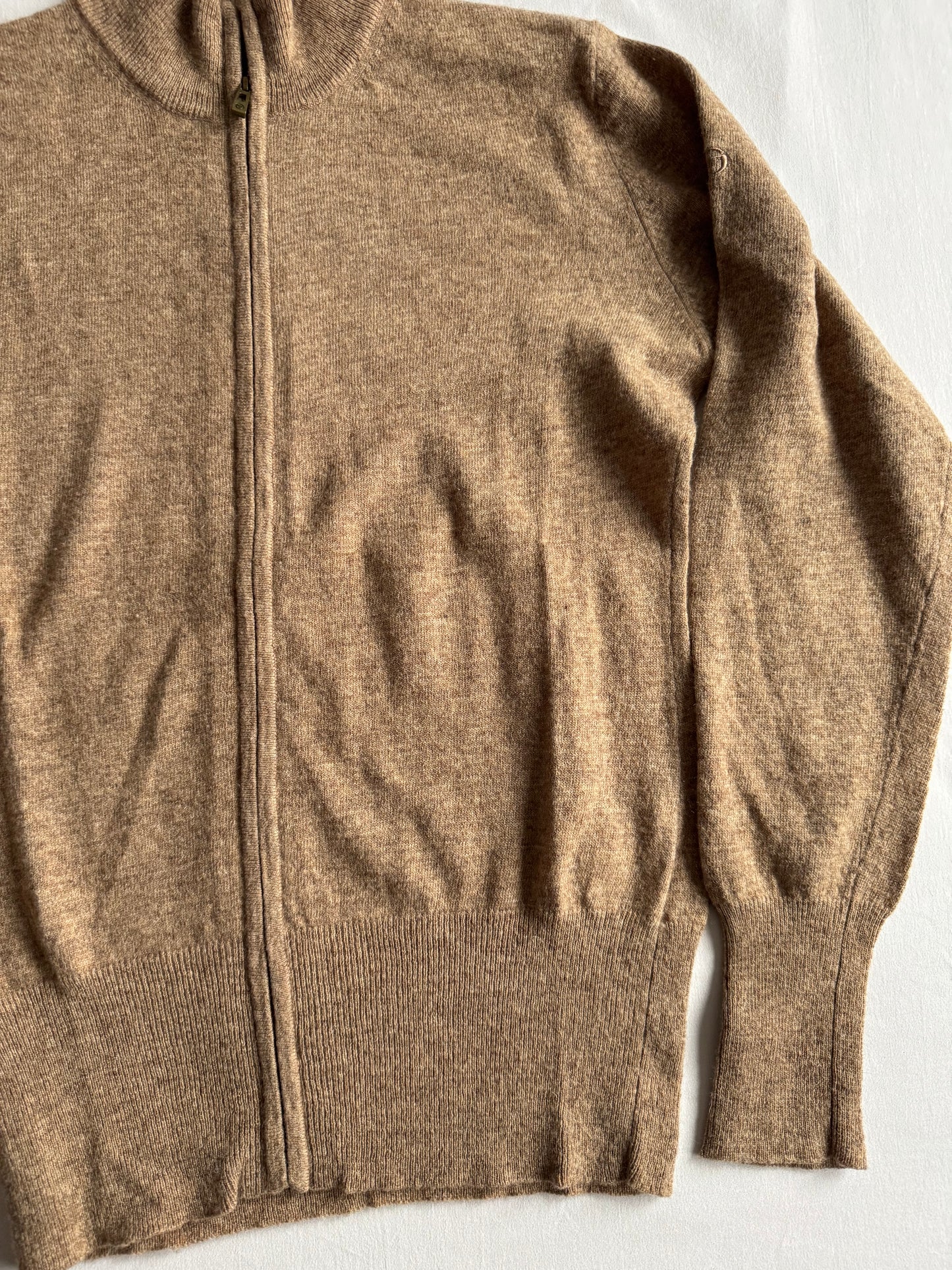 🧶 Pulover Y2K Damă Sergio Tacchini Crem din Lambswool cu Fermoar – L