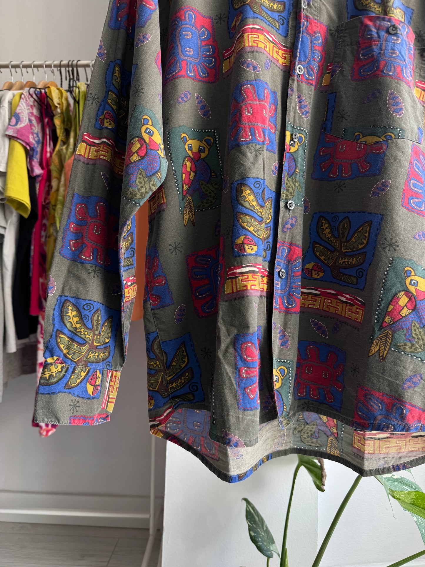 🧸 Cămașă Vintage Graphic Print – L Bărbați