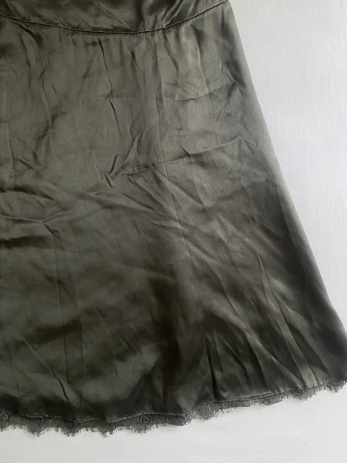 Fustă Midi din Mătase Gri – Mărime S ✨👗