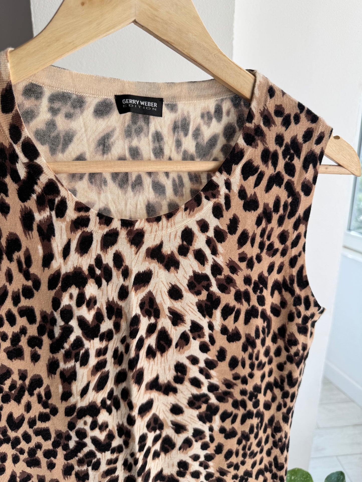 🐆 Top Y2K Tricotat Animal Print – EU 38 Damă (M)