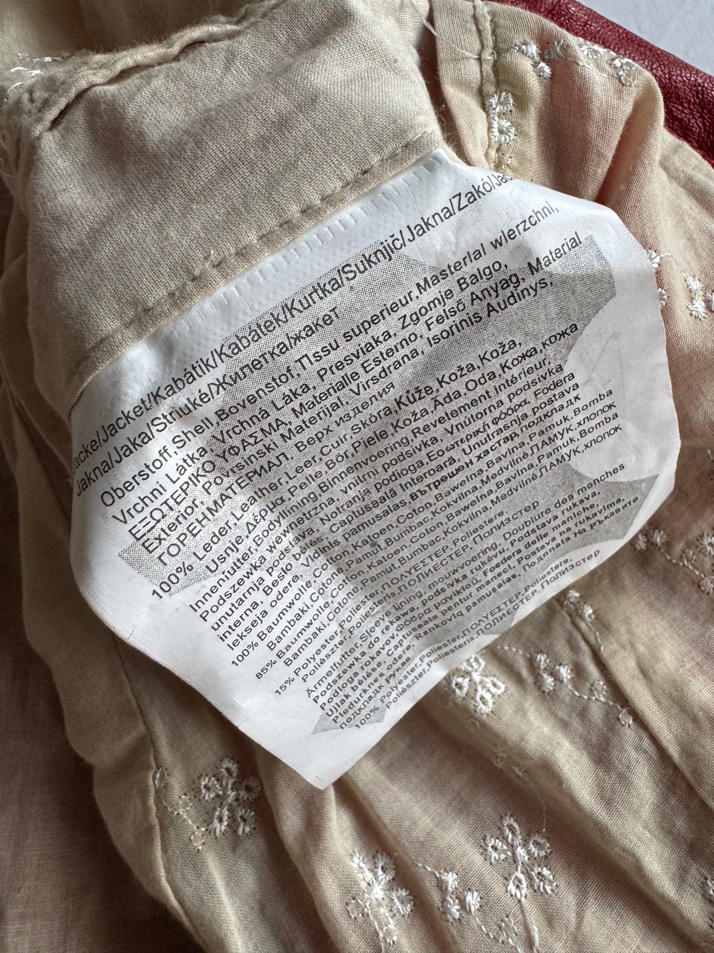 ❤️ Geacă Biker Y2K Damă din Piele Roșie – EU 38 (M)