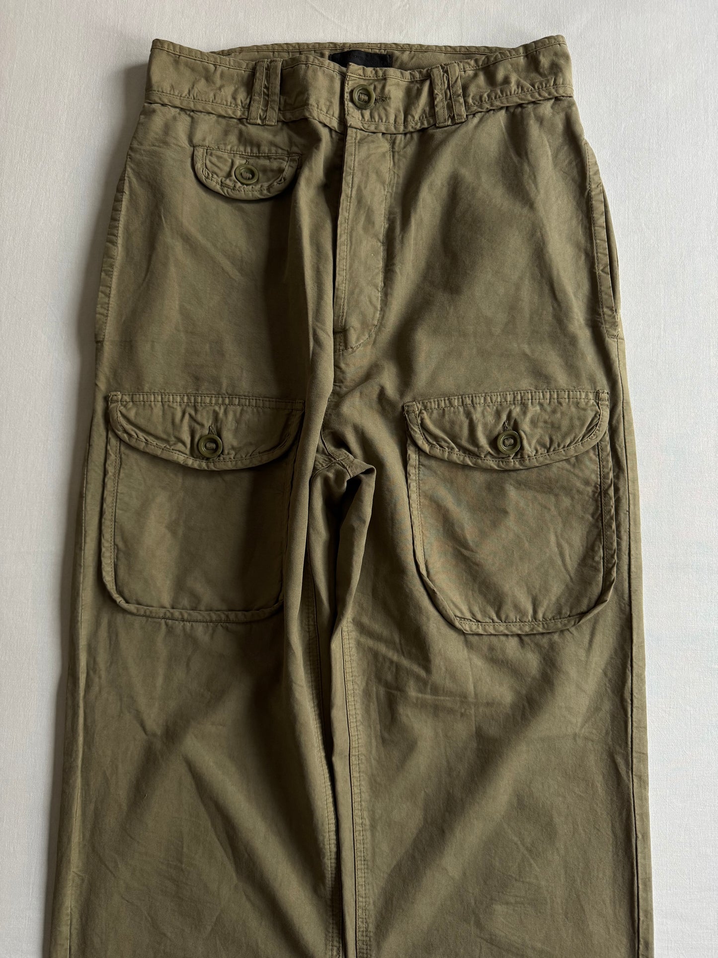 🪖 Pantaloni cargo Y2K Alexander McQueen – culoare olive, mărimea IT 46, Made in Italy