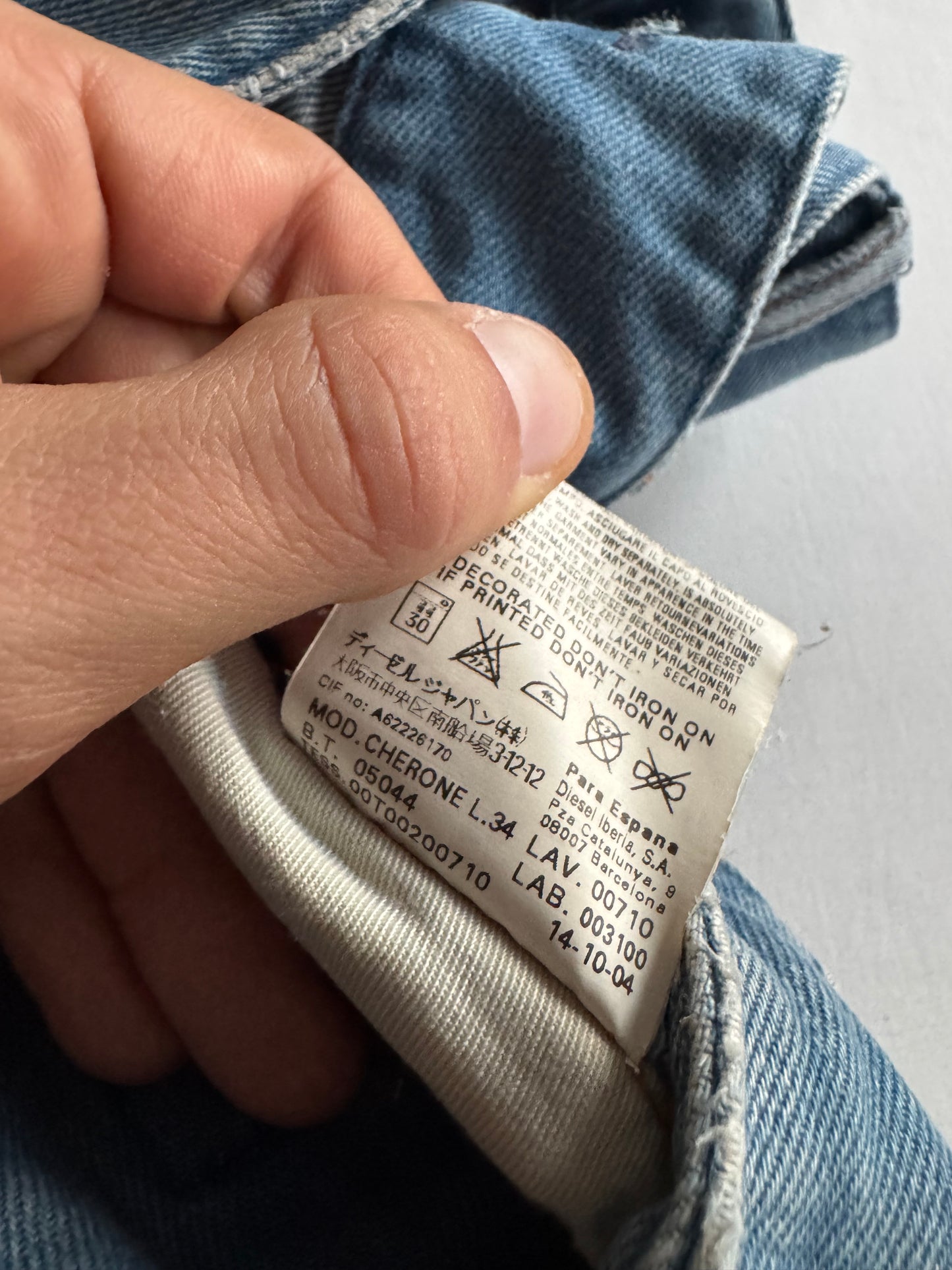 👖 Y2K Diesel Cherone Jeans / Light Wash, Low Rise, Bootcut (US 28)