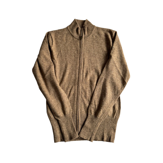 🧶 Pulover Y2K Damă Sergio Tacchini Crem din Lambswool cu Fermoar – L