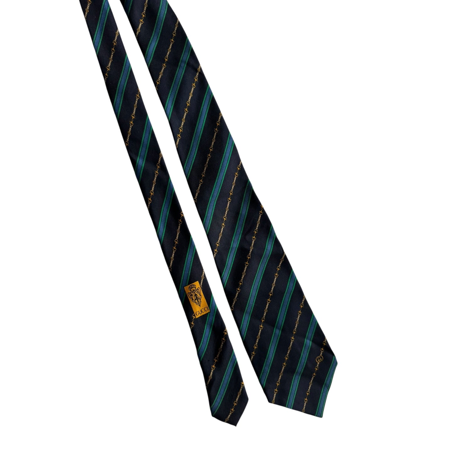 👔 Cravată Vintage 80’s Gucci din Mătase Navy – Made in Italy