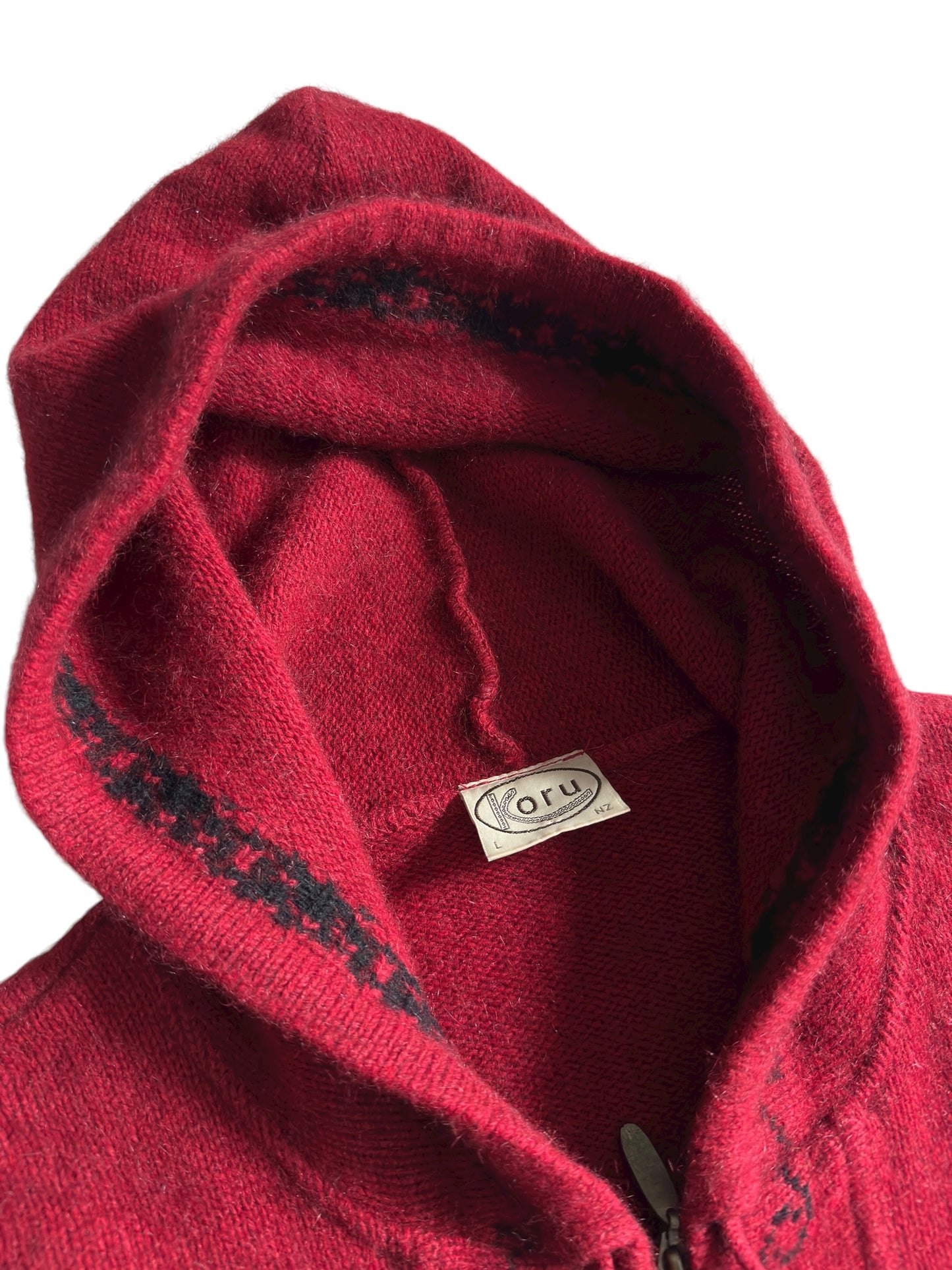 🍷 Hanorac Vintage Burgundy – Merino Wool + Possum Fur + Silk – Women’s L