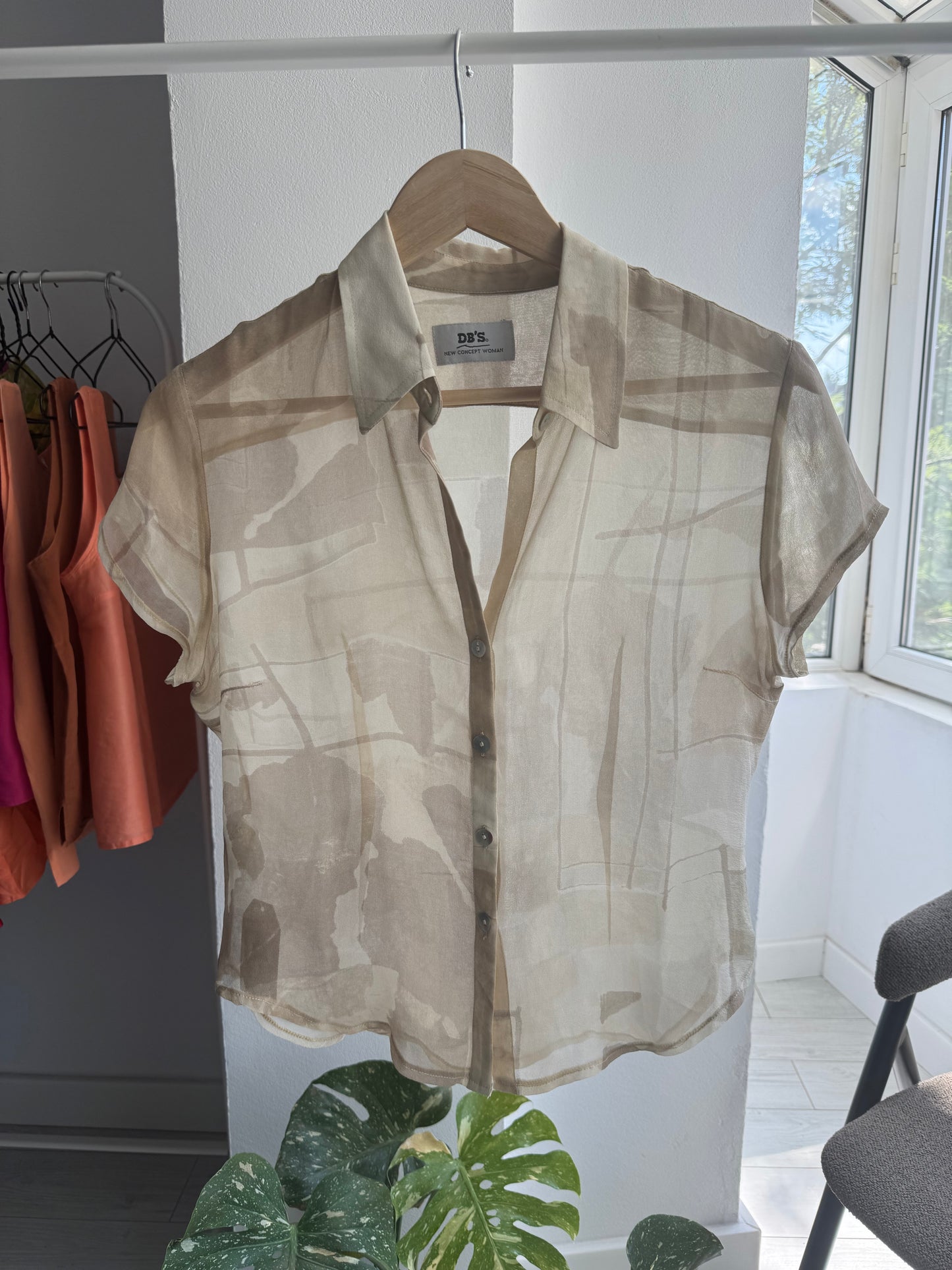 ☀️ Cămașă Mătase Printed Y2K | Made in Italy – L Damă (EU 40)