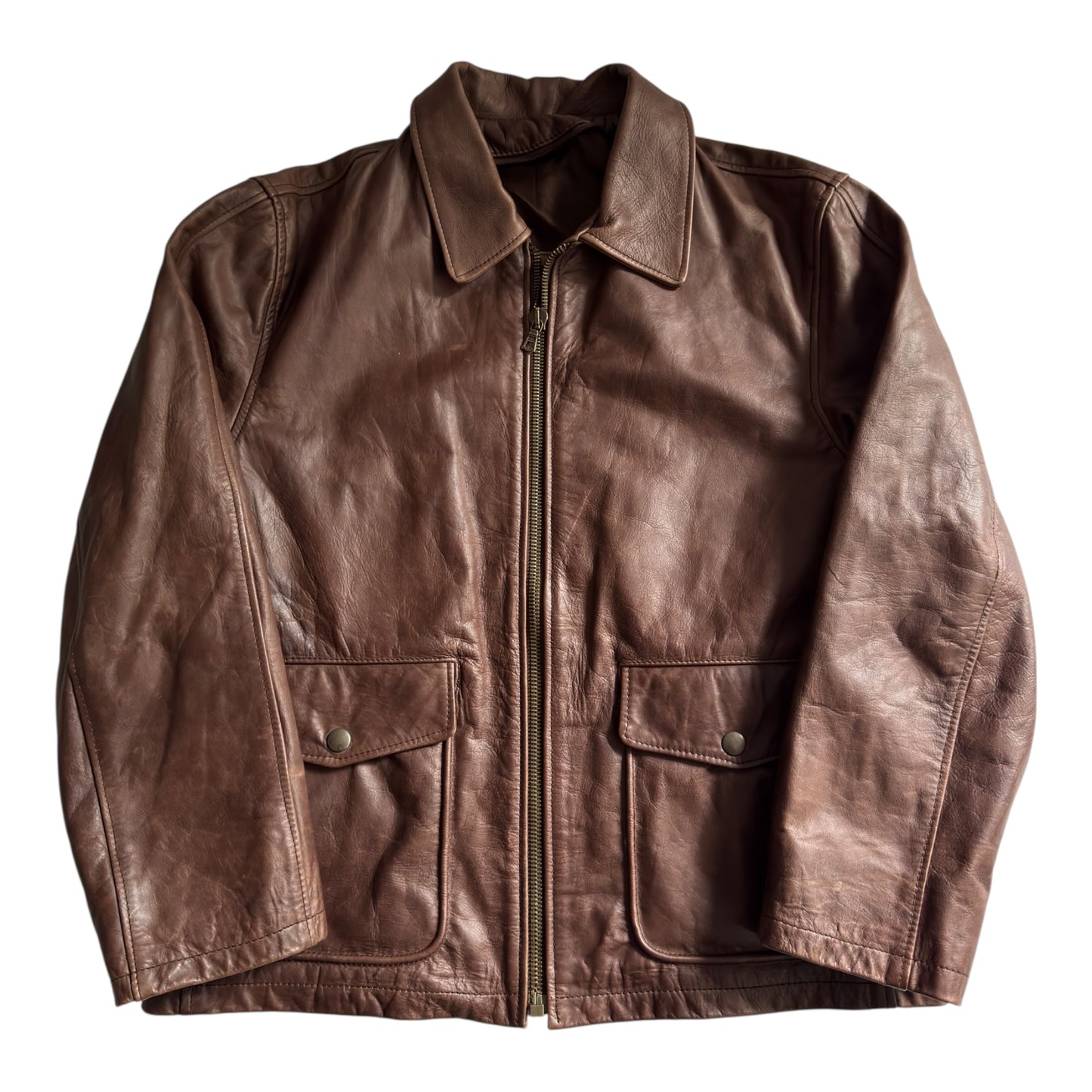 🧥 Geacă Vintage din Piele Maro cu Guler și Căptușeală Detasabilă din Faux Shearling – Mărime M (Made in Italy)