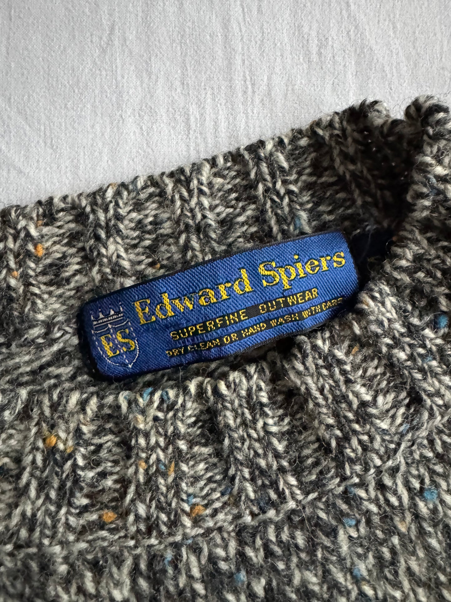 🧶 Pulover Vintage Bărbați Texturat din Lână Virgină – M