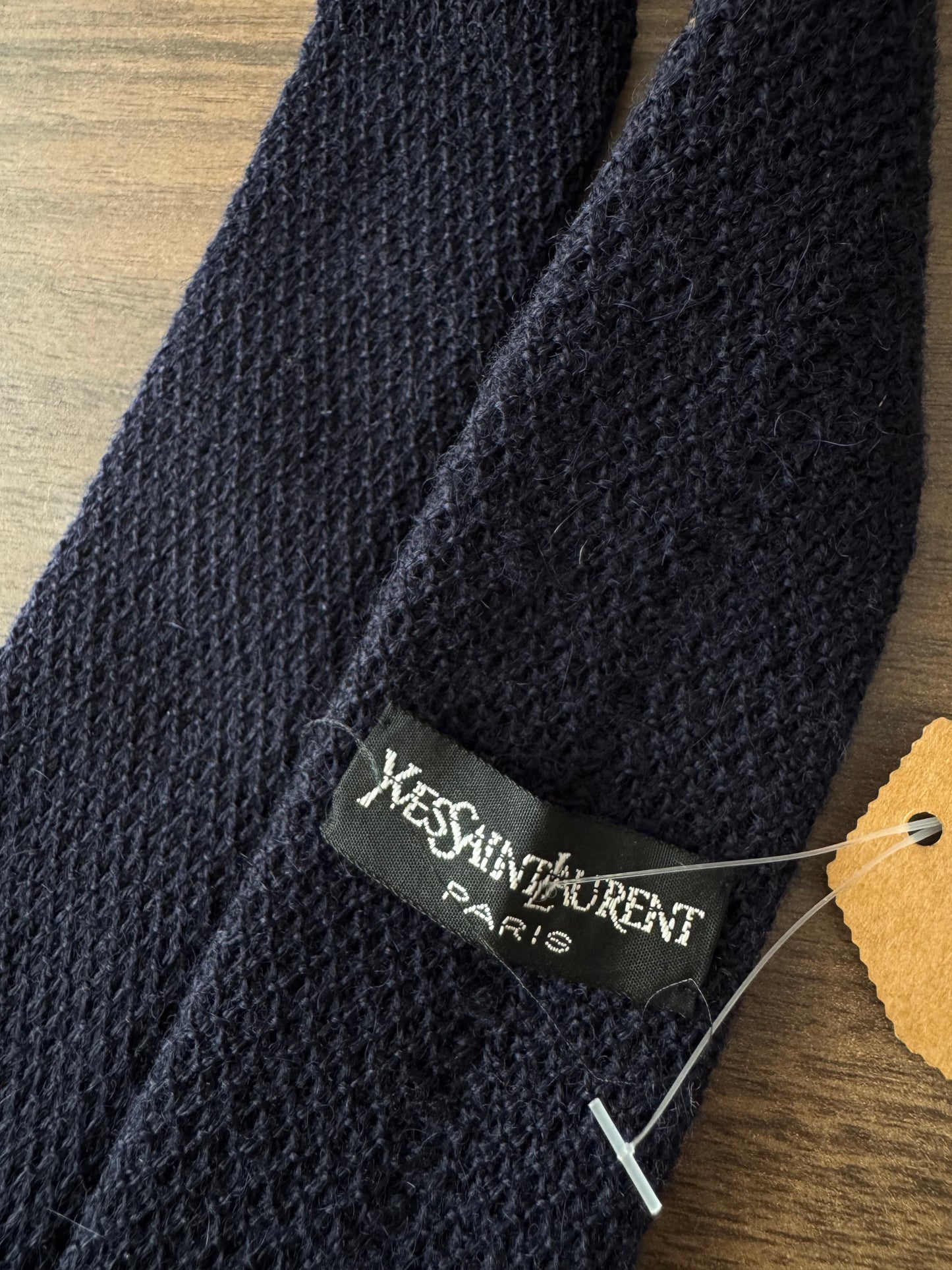 👔 Cravată Tricotată Navy Lană Yves Saint Laurent Vintage | YSL