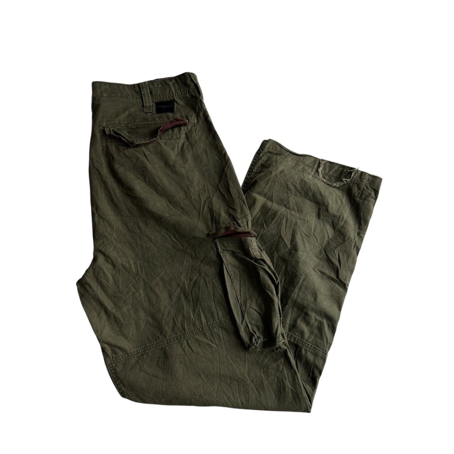🪖 Urban Pipeline Baggy Cargo Pants – Military Green – W36 x L34
