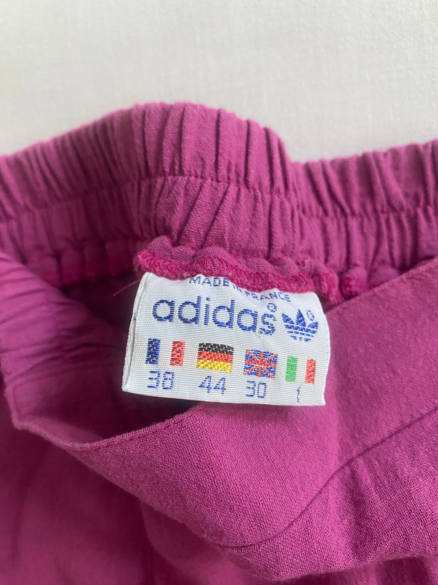 Fustă Adidas Vintage 80s Roz-Mov – Made in France – Talie Elastică 🎾💜