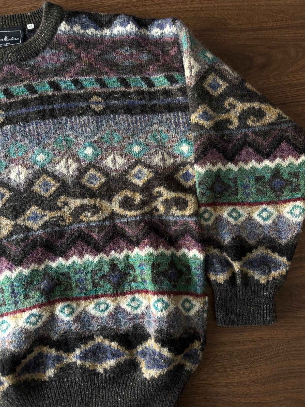 Pulover Lână Vintage Bărbați | Model Etnic | L (52)