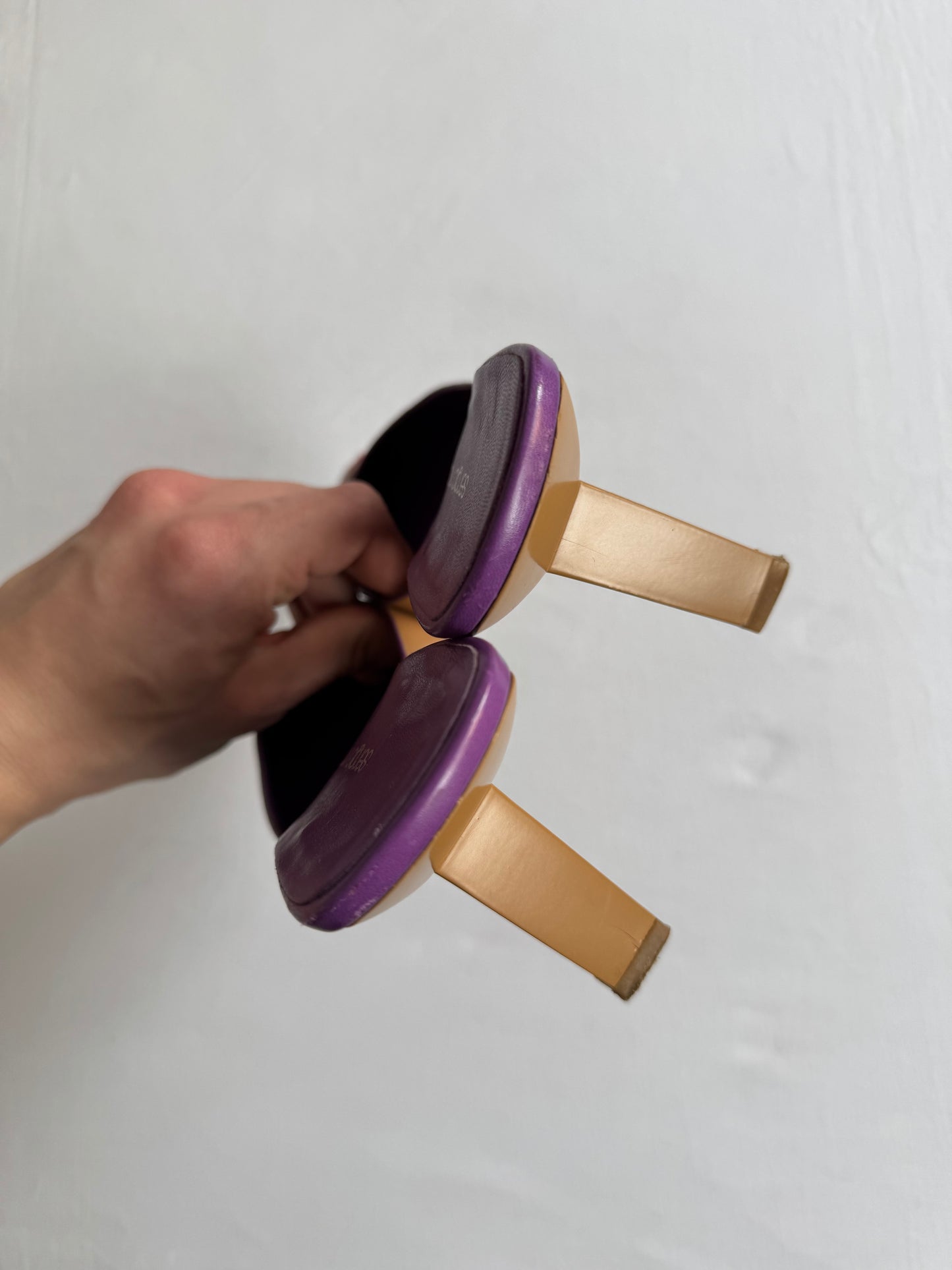 👡 Mules Vintage Sergio Rossi din Piele și Păr de Vacă – EU 38.5 ( tagged EU 39 )