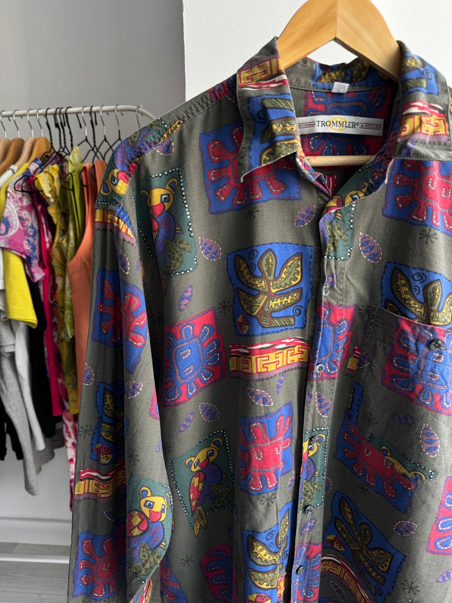 🧸 Cămașă Vintage Graphic Print – L Bărbați