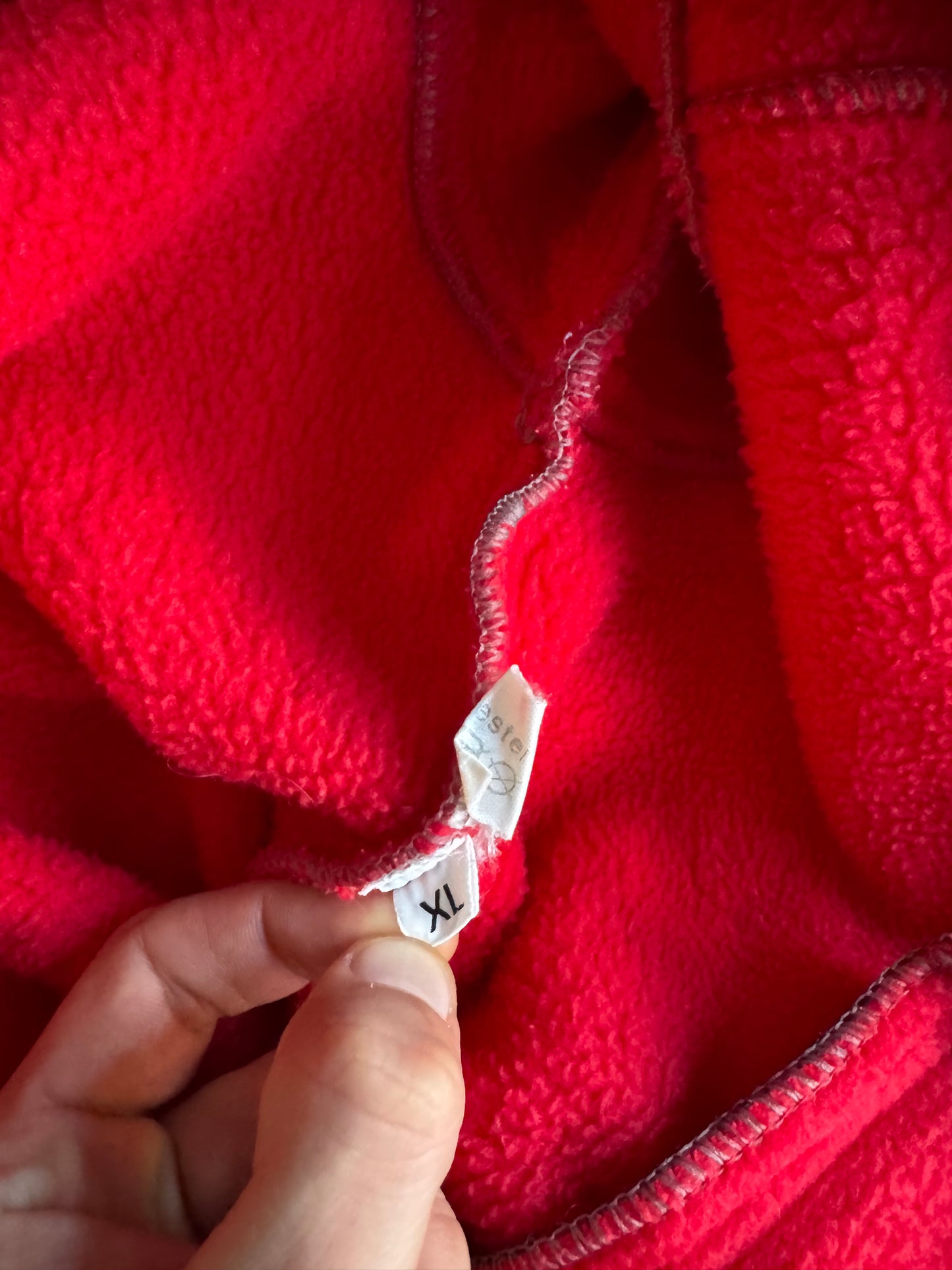 🧥 Fleece Patagonia Vintage Anii ’80 Deep Pile Roșu – Mărime XL Bărbați