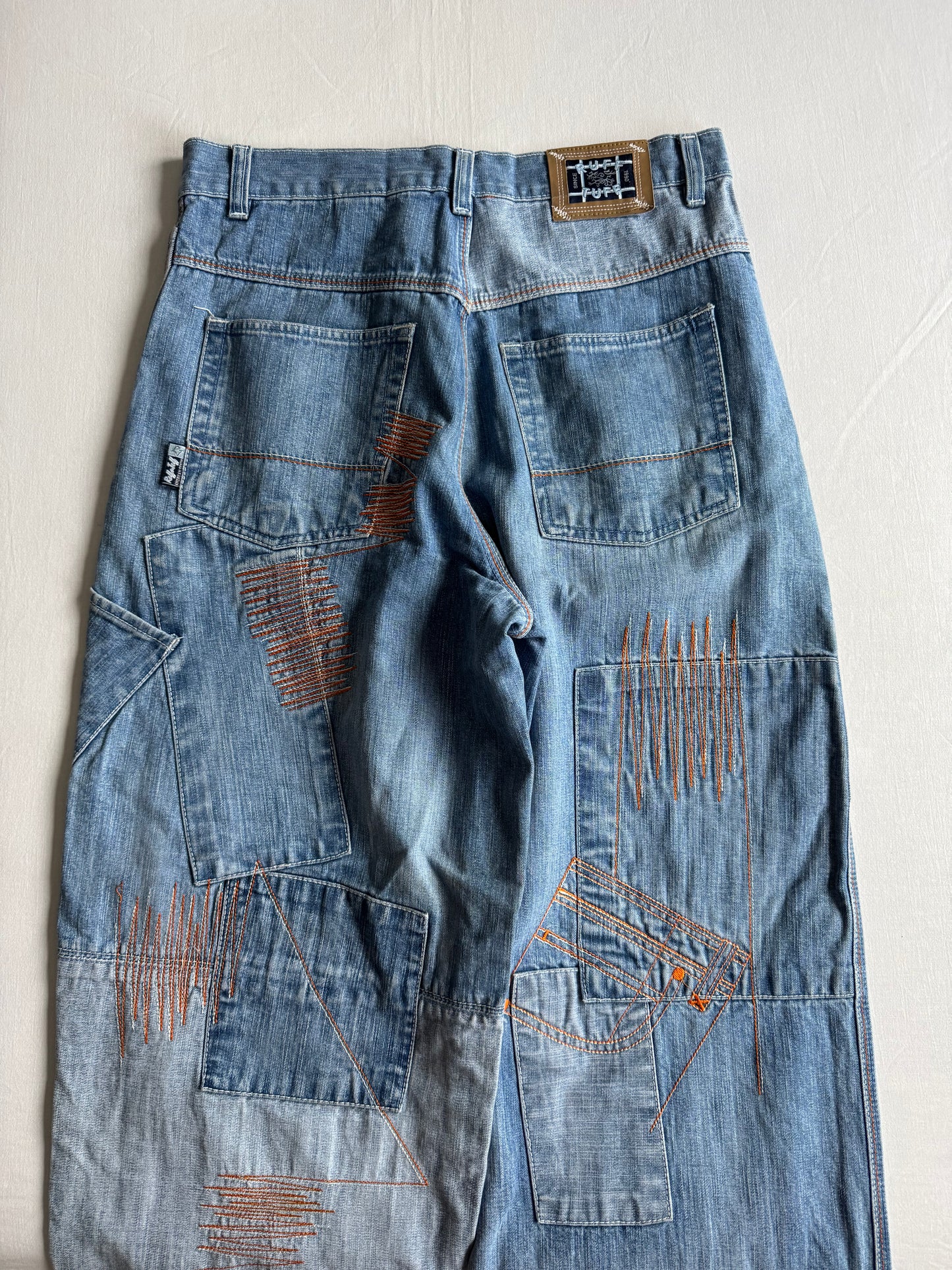 👖 Jeans Y2K Baggy cu Broderie – US 32