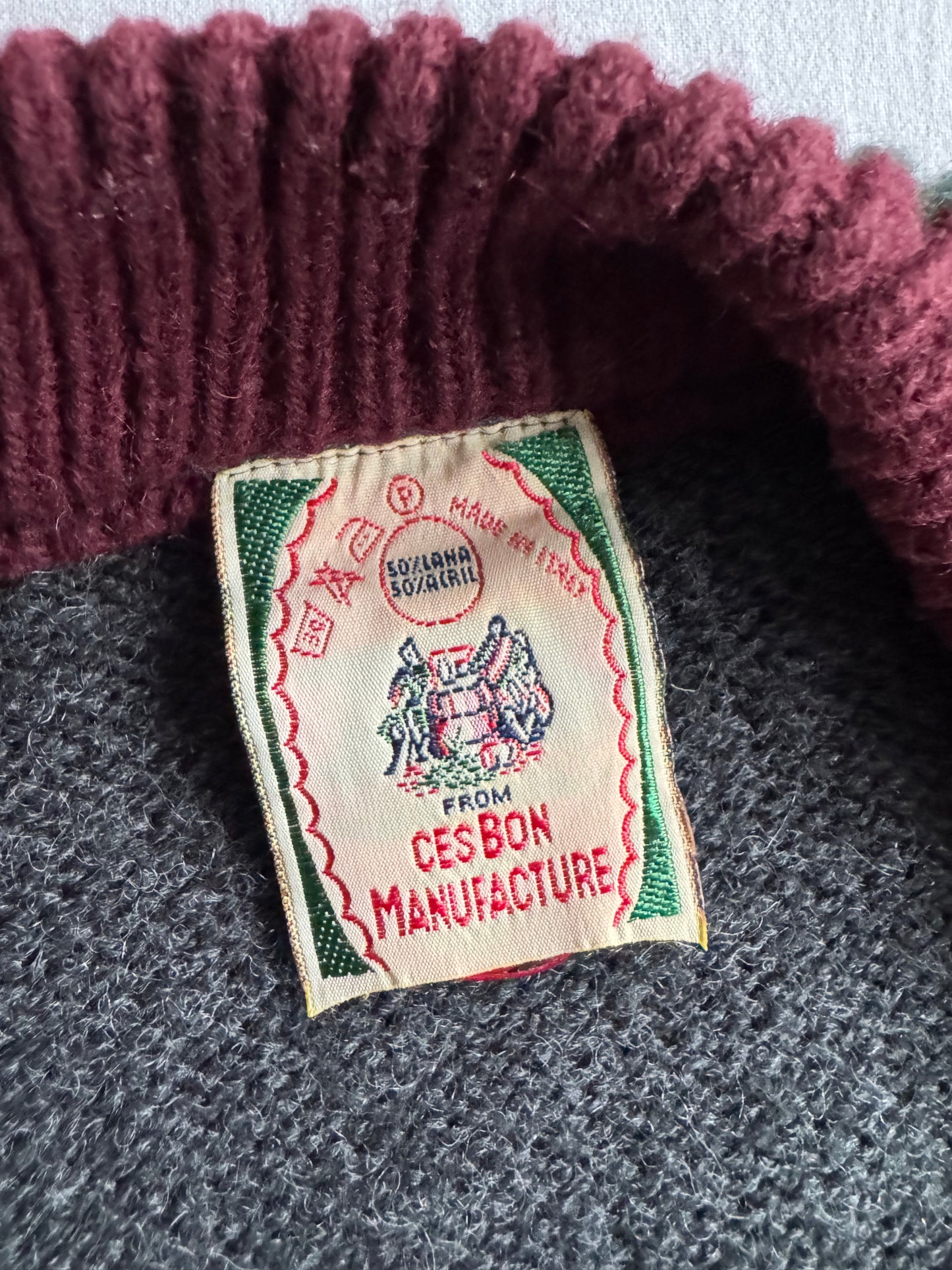 🧶 Cardigan Vintage Bărbați Gri Cable Knit – M