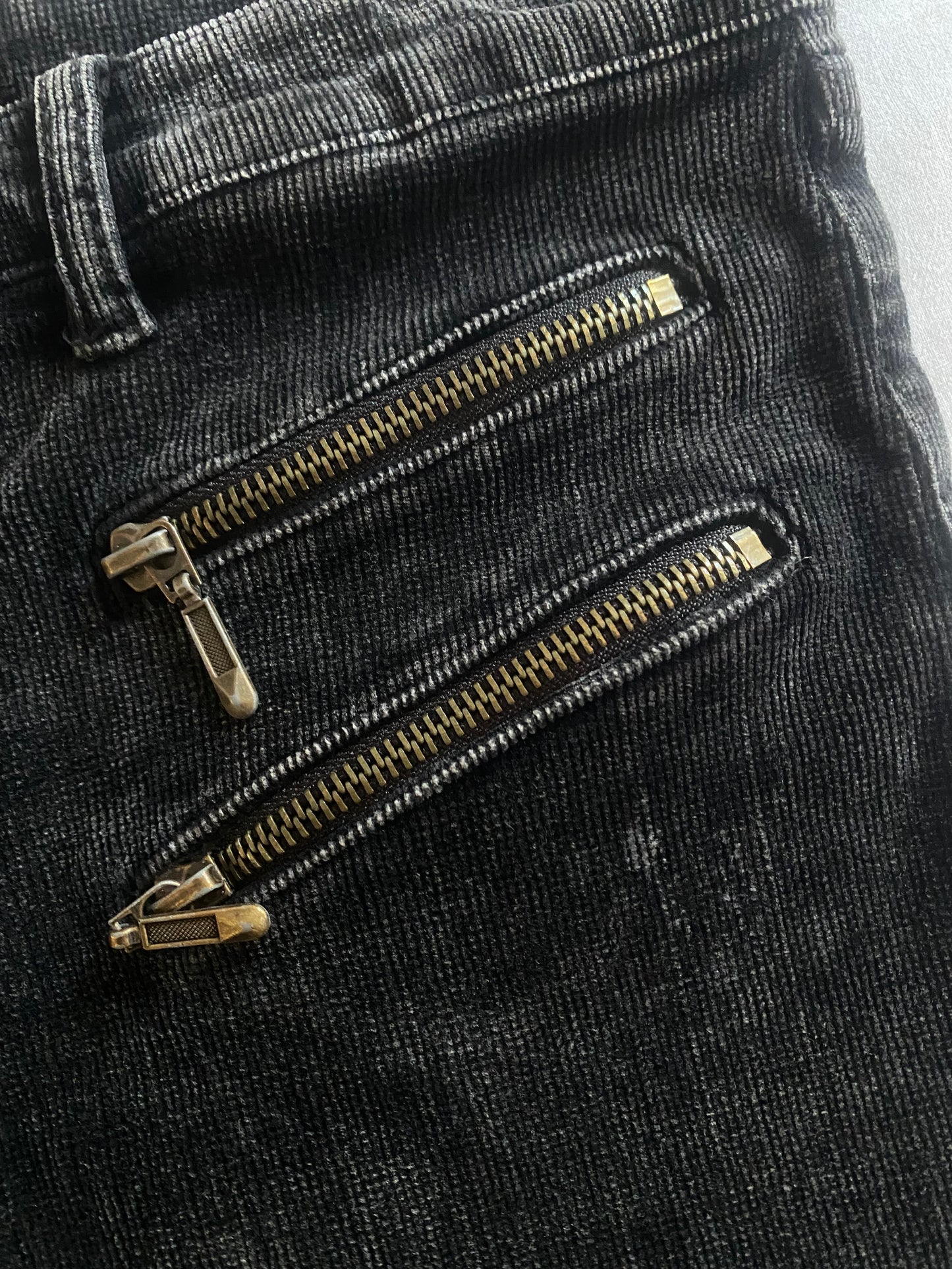 Y2K Black Corduroy Flared Trousers