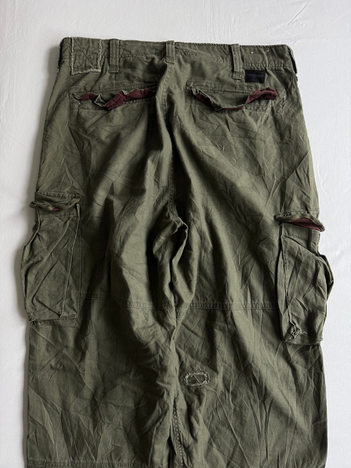 🪖 Urban Pipeline Baggy Cargo Pants – Military Green – W36 x L34