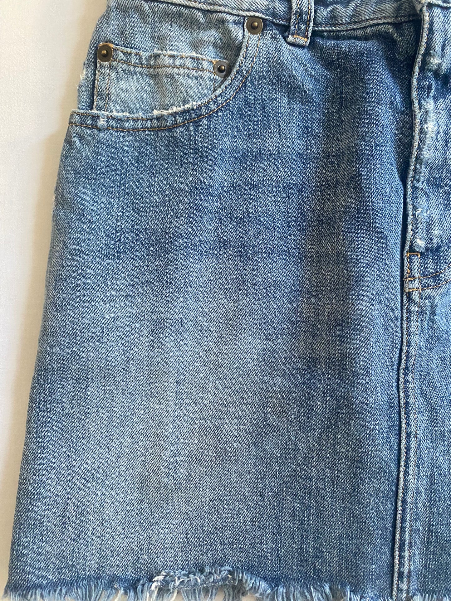 Fustă Denim Y2K Saint Laurent – Măsură Estimată S – Talie 36 cm 👖✨