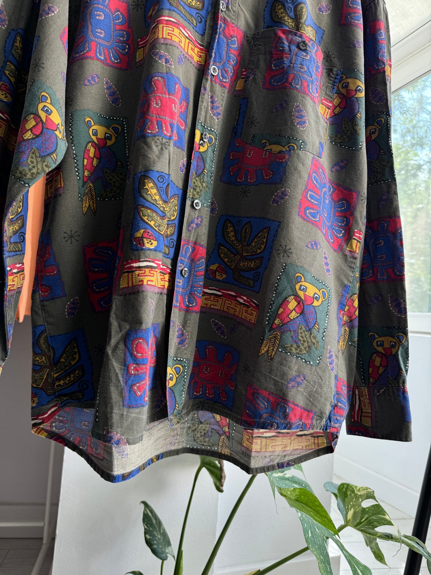 🧸 Cămașă Vintage Graphic Print – L Bărbați