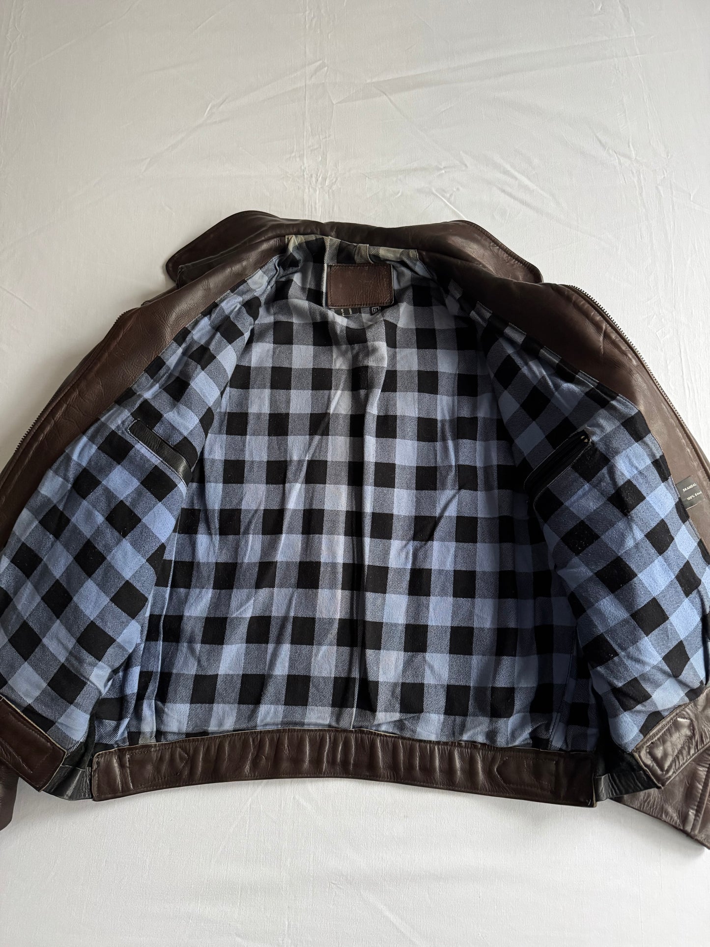 🧥 Geacă vintage din piele groasă maro închis | mărimea XL bărbați