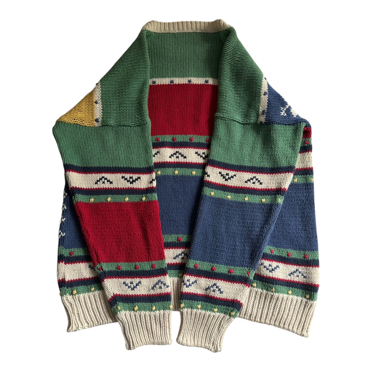 🧶 Vintage Patterned Jumper – 100% Cotton – Made in Portugal – Men’s M