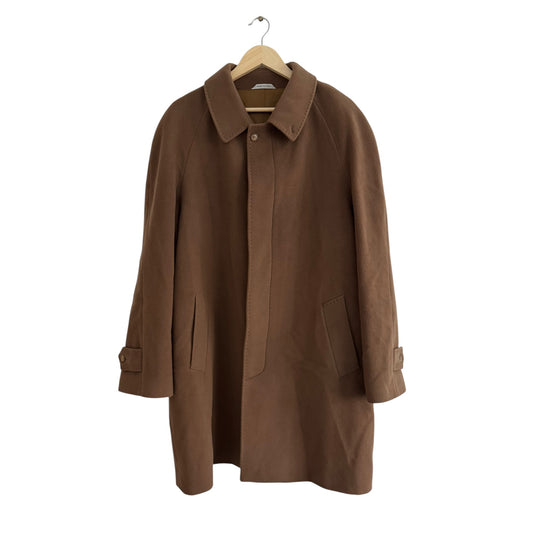 🧥 Palton Vintage Bărbați Camel Închis din Lână și Cașmir – 52 (L / XL)